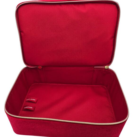 Estee Lauder Train Case - Red Velvet with Bow on Top - Picture 4 of 5